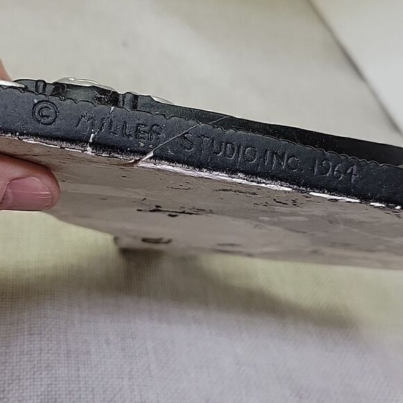 Pair Black Stallion Horse Wall Plaques Chalkware Plaster Miller Studios 1964 - Picture 11 of 11